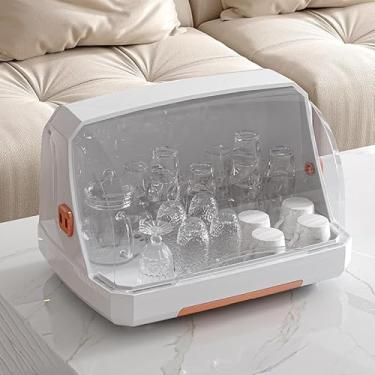 Imagem de Organizador de Armazenamento Multifuncional, Rack de Armazenamento de Copo de Mesa, à Prova de Poeira, Resistente a Manchas, Rack de Armazenamento de Plástico Transparente