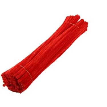 Imagem de YOUTHINK 100 Peças de Limpadores de Cachimbo Flexíveis de Poliéster Hastes de Chenille para Artesanato DIY e Atividades de Educação Infantil (Vermelho)