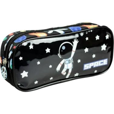 Imagem de Estojo Escolar KIT Space – Retangular, Compartimento Unico e Zíper Reforçado - Ideal para Canetas, Lapis e Material Escolar.