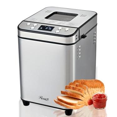 Imagem de Rosewill Máquina automática de fazer pão 25 em 1 com 3 tamanhos de pão de até 900 kg, aquecedor duplo de alta potência de 700 W com bandeja de revestimento antiaderente livre de BPA, temporizador