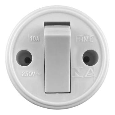 Imagem de Interruptor Sobrepor Simples Redondo Cinza 0222 - Fame