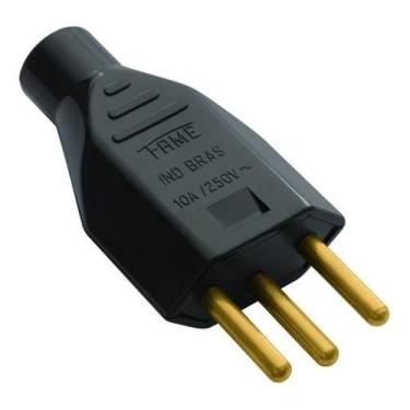 Imagem de Plug Macho 2p+t 10a Preto 2142 - Fame