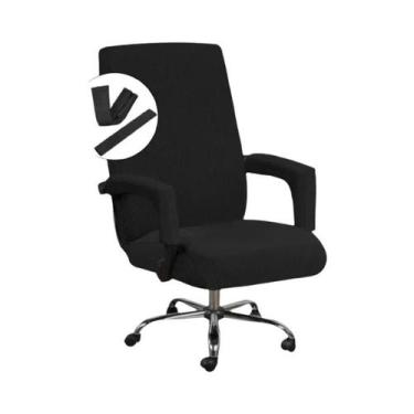 Imagem de Capa De Cadeira De Escritório Elástica Rotativa Tamanho M L Anti-sujei