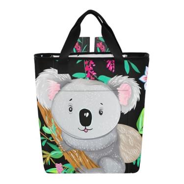 Imagem de Joitme Lindos ramos de coalas com flores coloridas e folhas à prova de vazamento, à prova d'água, 36 latas, refrigerador, sacos de mercearia, isolados 35 x 14 x 40 cm