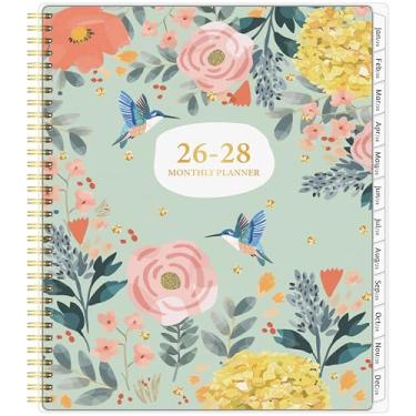 Imagem de Agenda mensal 2026-2028, agenda de 36 meses 2026-2028 de janeiro de 2026 a dezembro de 2028, 21 x 28 cm com abertura pautada, capa flexível, espiral encadernada, bolso, abas revestidas, notas e