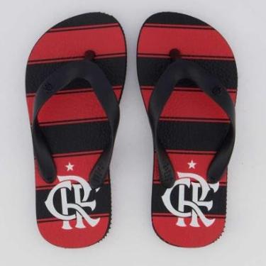 Imagem de Chinelo Flamengo Manto I 2025 Infantil Preto e Vermelho-Unissex