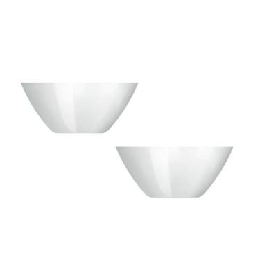 Imagem de Kit 2 Saladeira Bowl Tigela Opaline 840ml Vidro Branca Nadir - Nadir F