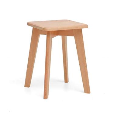 Imagem de Banqueta de apoio para os pés/descanso para os pés simples moderna sala de estar sala de jantar banco de maquiagem moderno, banco quadrado de madeira maciça, banco de degrau opcional de duas cores