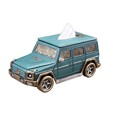 Imagem de Caixa de lenços, caixa de lenços de mesa, resina feita à mão, decoração de sala de estar, escritório, guardanapo, caixa de armazenamento de papel, caixa de lenços criativa, capa de tecido de