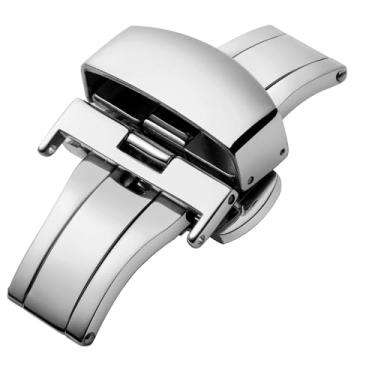 Imagem de BINLUN Fecho de implantação de aço inoxidável, fivela de substituição para pulseiras de couro, 4 cores (12 mm-22 mm), 22mm-2