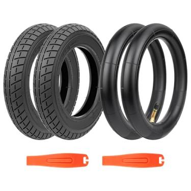 Imagem de Pneus de bicicleta premium de 25,5 cm x 2,0 cm, duráveis e duradouros para bicicletas infantis, bicicletas de equilíbrio, triciclos, vagões, cadeiras de rodas, scooters, fácil instalação (2 pneus + 2