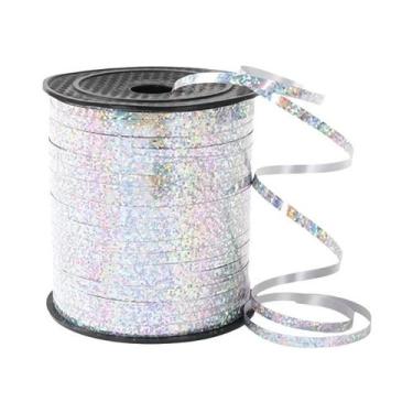 Imagem de Fita Metálica Arco-Íris Brilhante Para Enrolar Presentes, Balões, Buqu
