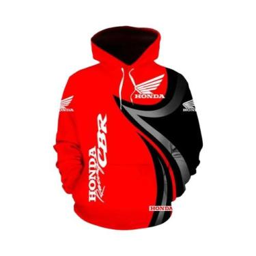 Imagem de Moletom Masculino Honda Oversized Com Estampa 3D De Corrida De Moto, M
