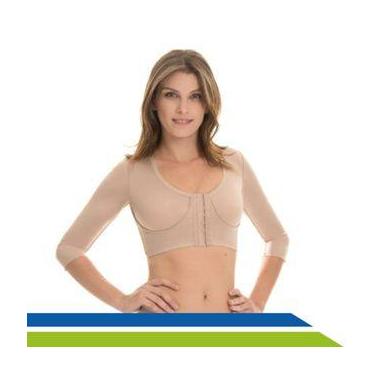 Imagem de Sutiã Pós-Cirúrgico com Mangas Alta Compressão Mamoplastia Lipo Liftin