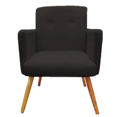 Imagem de Poltrona Decorativa Pés Palito Nina Plus Suede Preto - SA Móveis - S.A