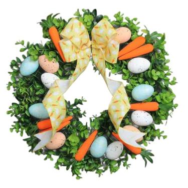 Imagem de rockible Guirlanda de Páscoa rústica para porta de entrada, decoração de primavera para janela.