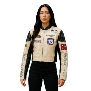 Imagem de Jaqueta Feminina Couro Fake Modelo Motoqueira Curta Muts-Feminino