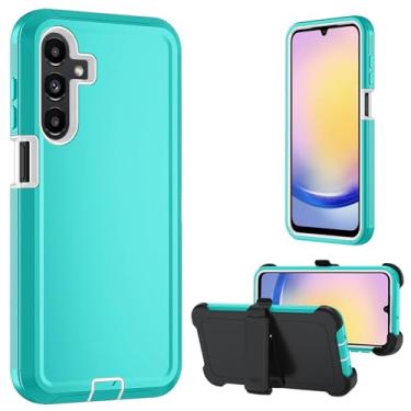 Imagem de Capa para Samsung Galaxy A17 5G, capa resistente A16 5G, com um protetor de tela de vidro temperado, [proteção de grau militar] [à prova de choque] [à prova de queda] [à prova de poeira] (com clipe de