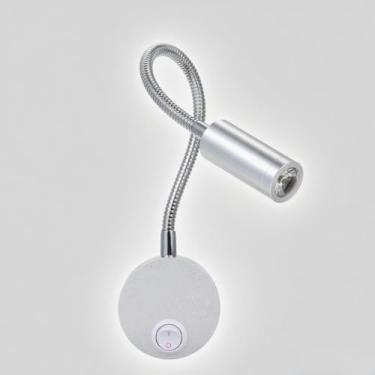 Imagem de Luz de Parede LED 3W Lâmpada Mesa Cabeceira com Interruptor Tubo Flexível Ajustável Econômica Corpo Alumínio para Leitur