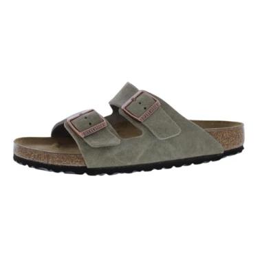 Imagem de Birkenstock Sandália unissex adulta Arizona macia com palmilha, Bege acinzentado, 11 Women/9 Men