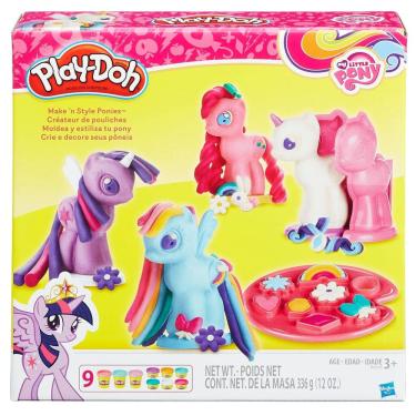 Imagem de Play-Doh My Little Pony Make `n Style Ponies com 9 latas