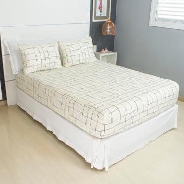 Imagem de Jogo de Lençol Cama Queen Malha 100% Algodão 3 Peças Estampado Com Elástico Toque Macio Cozzilar (Modelo 5)