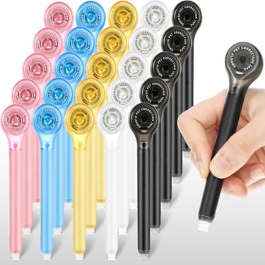 Imagem de Gersoniel Pacote com 25 canetas de correção, fita de tinta corretiva, proteção push-pull, aplicador fácil de usar para material de escritório escolar, 0,5 x 236 polegadas (cores brilhantes)