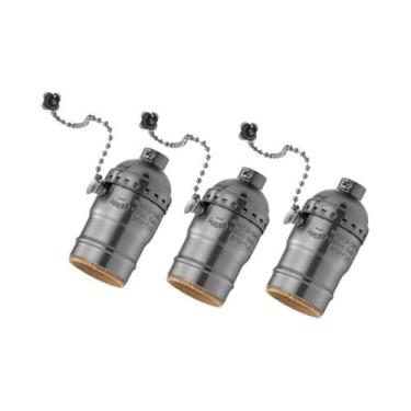 Imagem de Soquete De Lâmpada Vintage Preto E26/E27 Com Interruptor De Cadeia, Pa