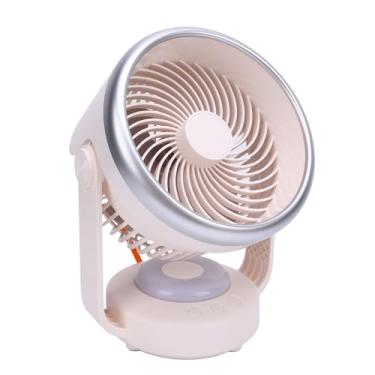 Imagem de POCREATION Ventilador Circulador de Ar N701Y, Ventilador de Mesa Silencioso de 4 Velocidades Com Inclinação de 90 Graus e Tampa Frontal Removível, Luz Ambiente Quente, para Uso Doméstico