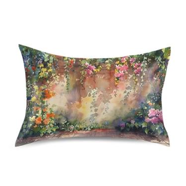 Imagem de xigua Fronha de cetim com pintura em aquarela para cabelo e pele, lavável à máquina, antiderrapante, refrescante, fronha de cama queen com fecho de envelope, 50,8 cm x 76,2 cm