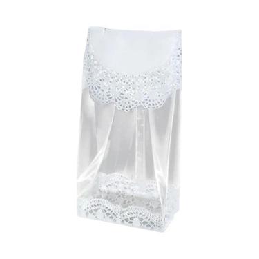 Imagem de Sacos De Biscoito De Renda Branca 50pcs Embalagem Plástica Para Casame