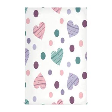 Imagem de Wassud Panos de prato de cozinha listrados corações pontos 1 pacote panos de prato macios com laço para pendurar toalha de mão super absorvente de secagem rápida toalhas de chá de mesa decorativas 71