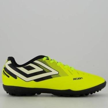 Imagem de Chuteira Umbro Action Society Juvenil Verde-Unissex