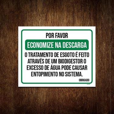 Imagem de Placa Sinalização - Economize Na Descarga Biodigestor 18X23