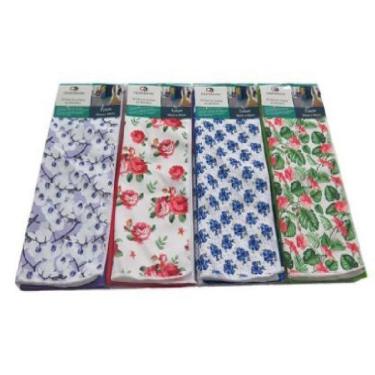 Imagem de Kit Com 3 Panos De Limpeza Microfibra 30X40Cm Floral