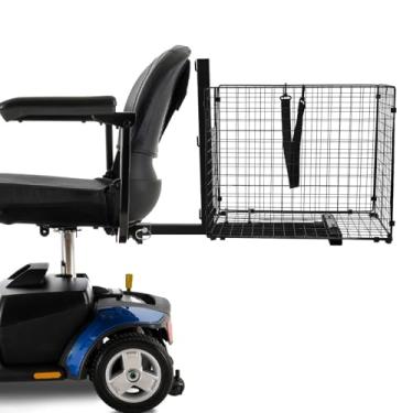 Imagem de YIBEICO Cesta traseira para cadeira de rodas elétrica de scooter de mobilidade, cesta de arame de metal resistente com alça cesta de carga espaçosa (kit de cesta traseira)