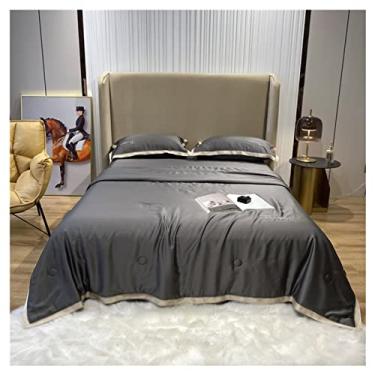 Imagem de Roupa de cama doméstica seda gelo ar-condicionado colcha quatro peças verão lavável na máquina colcha fina tencel colcha de verão 220 * 240 cm (200 * 230 cm)