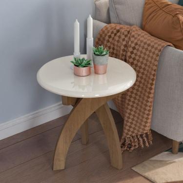 Imagem de Mesa de Canto 100% Mdf Jade Cinamomo/Off White - Artely