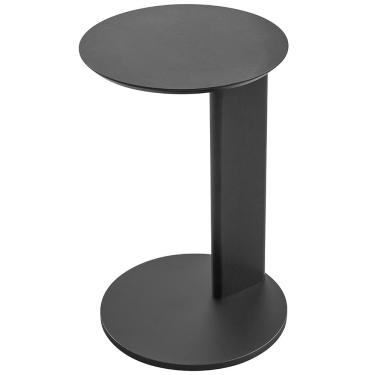 Imagem de Mesa Lateral Para Sala de Estar Pés Madeira Bulat A03 Nero Preto - Lyam Decor