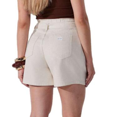 Imagem de Shorts Teezz Jeans Medio Carrot Feminino - Areia