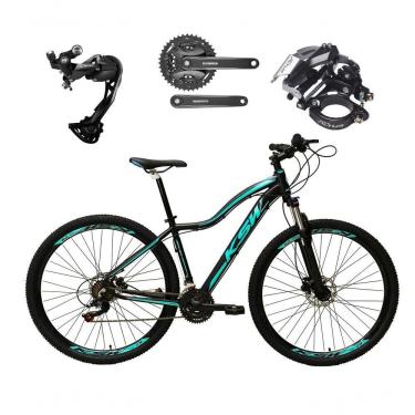 Imagem de Bicicleta Aro 29 Ksw Mwza Feminina Câmbio Shimano Alívio E Altus 27v F/hidráulico Garfo Trava - Preto/azul Tam.17