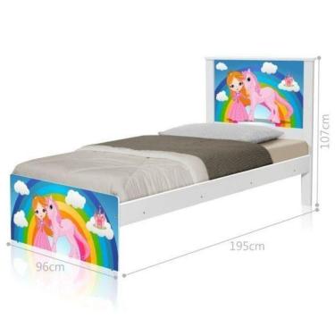 Imagem de Cama Juvenil Com Cabeceira Barcelona Princesa E Unicórnio