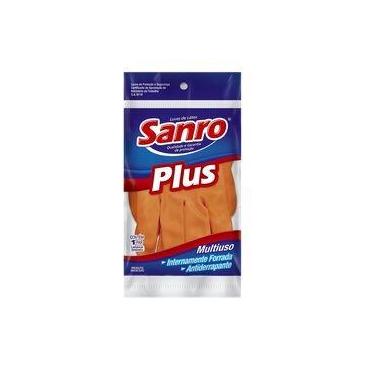 Imagem de kit 6 Pares Luva Latex Limpeza Multiuso Plus Laranja - SANRO, G