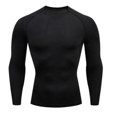 Imagem de Camiseta Esportiva Masculina De Compressão De Secagem Rápida Com Manga