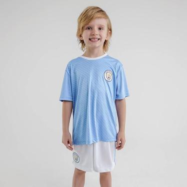 Imagem de KIT MINI CRAQUE MANCHESTER CITY JUVENIL BRANCO/AZUL 12-Unissex
