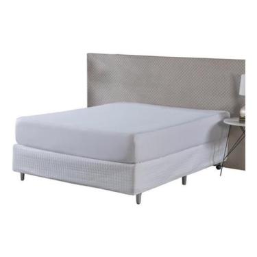 Imagem de Lençol Percal 200 Fios Branco Casal Padrao Com Elastico - Bf Confeccoe