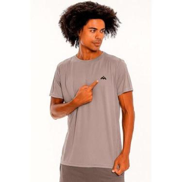 Imagem de Camiseta Masculina Manga Curta Mezul Básica Proteção Solar UV, Cinza, 