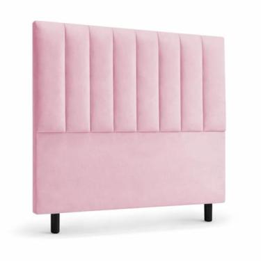 Imagem de Cabeceira de Cama Box Casal Estofada Veludo Dalia - HRShop, Rosa