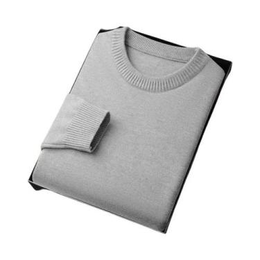 Imagem de Suéter Masculino De Malha Leve E Macio Com Gola Redonda E Manga Longa,