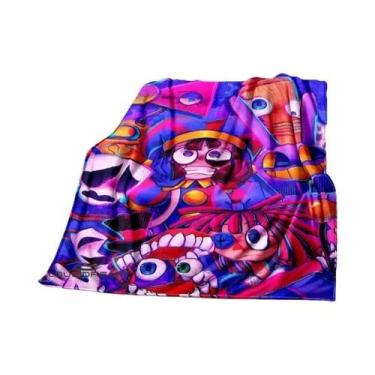 Imagem de Cobertor Digital Circus Cartoon De Flanela Quente E Confortável Para S